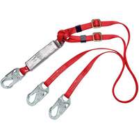 PRO Shock-Absorbing Lanyard, 6', Snap Hook Center, Snap Hook Leg Ends, Polyester Oxford Builders Supplies Inc