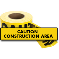 Standard Barricade Tape, English, 3" W x 1000' L, 2 mils, Black on Yellow Oxford Builders Supplies Inc