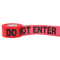 Standard Barricade Tape, English, 3" W x 1000' L, 2 mils, Red Oxford Builders Supplies Inc