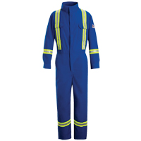 Flame-Resistant Premium Coveralls with Reflective Trim, Size 38, Royal Blue, 5.1 cal/cm² Oxford Builders Supplies Inc