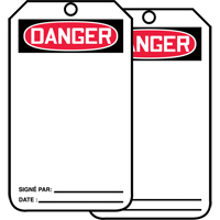 Safety Tags, Plastic, 3-1/8" W x 5-7/8" H, French Oxford Builders Supplies Inc