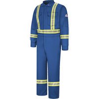 Flame-Resistant Premium Coveralls with Reflective Trim, Size 38, Royal Blue, 12.2 cal/cm² Oxford Builders Supplies Inc