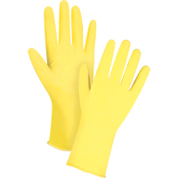 Gants jaune canari de premi&egrave;re qualit&eacute; r&eacute;sistants aux produits chimiques, Taille Petit/7, 12" lo, Latex de caoutchouc, Doublure en Ouat&eacute;e, 15 mils Oxford Builders Supplies Inc