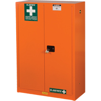 Emergency Preparedness Storage Cabinets, Steel, 4 Shelves, 65" H x 43" W x 18" D, Orange Oxford Builders Supplies Inc