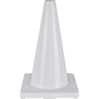 Coloured Traffic Cone, 18", White Oxford Builders Supplies Inc
