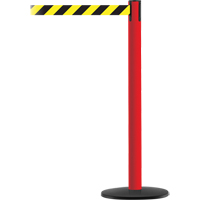 Advance TensaBarrier&reg; Barrier Post, Steel, 36" H, Black/Yellow Tape, 7.5' Tape Length Oxford Builders Supplies Inc