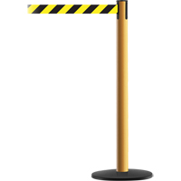 Advance TensaBarrier&reg; Barrier Post, Steel, 36" H, Black/Yellow Tape, 7.5' Tape Length Oxford Builders Supplies Inc