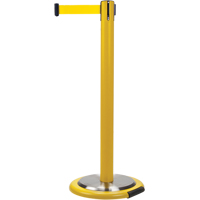 Barri&egrave;res sur pieds pour le contr&ocirc;le des foules, Acier, 35" h, Ruban Jaune, Longueur du ruban 7' Oxford Builders Supplies Inc