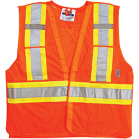 Traffic Safety Vest, High Visibility Orange, Medium/Small, Polyester Oxford Builders Supplies Inc