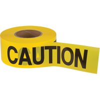 Ruban pour barricade Caution, Anglais, 3" la x 1000' lo, 1,5 mil, Noir sur jaune Oxford Builders Supplies Inc