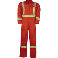 Combinaison non doubl&eacute;e haute visibilit&eacute;, Taille Petit, Orange Oxford Builders Supplies Inc