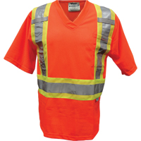 T-shirt de s&eacute;curit&eacute; en maille, Polyester, Petit, Orange Oxford Builders Supplies Inc
