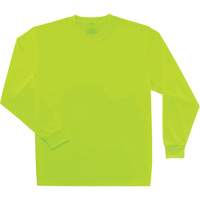 GloWear 8091 Non-Certified Long Sleeve T-Shirt, Polyester, Small, High Visibility Lime-Yellow Oxford Builders Supplies Inc