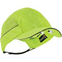 Skullerz&reg; 8960 Short Brim Bump Cap with LED Lighting, High Visibility Lime Green Oxford Builders Supplies Inc
