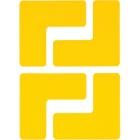 Floor Corner Marks, L, 5" L x 2" W, Yellow, Polyester Oxford Builders Supplies Inc