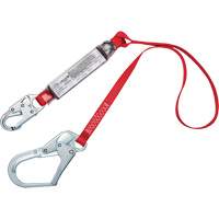 Shock-Absorbing Lanyard, 4', Snap Hook Center, Rebar Hook Leg Ends, Polyester Oxford Builders Supplies Inc