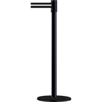 Slimline TensaBarrier&reg; Barrier Post, Steel, 38" H, Black/White Tape, 7.5' Tape Length Oxford Builders Supplies Inc