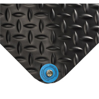 Electrically Conductive Mat No.786, 3' W x 10' L x 15/16" T, PVC, Diamond, Black Oxford Builders Supplies Inc