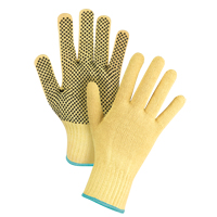 Gants tricot&eacute;s sans couture &agrave; pois, Taille T-Grand/10, Calibre 7, Rev&ecirc;tement PVC, Enveloppe en Kevlar, ASTM ANSI niveau A2/EN 388 niveau 3 Oxford Builders Supplies Inc