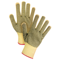 Gants tricot&eacute;s deux c&ocirc;t&eacute;s, sans couture, &agrave; pois, Taille Petit/7, Calibre 7, Rev&ecirc;tement PVC, Enveloppe en Kevlar, ASTM ANSI niveau A2/EN 388 niveau 3 Oxford Builders Supplies Inc