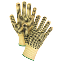 Gants tricot&eacute;s deux c&ocirc;t&eacute;s, sans couture, &agrave; pois, Taille Moyen/8, Calibre 7, Rev&ecirc;tement PVC, Enveloppe en Kevlar, ASTM ANSI niveau A2/EN 388 niveau 3 Oxford Builders Supplies Inc