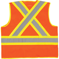 5-Point Tear-Away Premium Safety Vest , High Visibility Orange, Large/X-Large, Polyester Oxford Builders Supplies Inc
