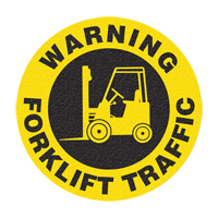 Panneau de signalisation au sol  Warning Forklift Traffic , Adh&eacute;sif, Anglais avec pictogramme Oxford Builders Supplies Inc