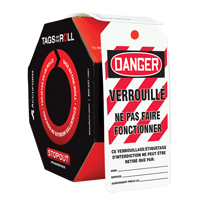 &eacute;tiquettes de s&eacute;curit&eacute; en rouleaux, Plastique, 3" la x 6-1/4" h, Français Oxford Builders Supplies Inc