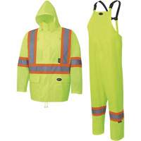 5619 150D Oxford Rain Suit, Polyester, 2X-Large, High Visibility Lime-Yellow Oxford Builders Supplies Inc