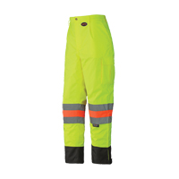 6039 Pantalon de s&eacute;curit&eacute; imperm&eacute;able pour le contr&ocirc;le de la circulation, Polyester, T-petit, Jaune lime haute visibilit&eacute; Oxford Builders Supplies Inc