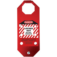 Moraillon de verrouillage pr&eacute;venant l'utilisation conforme aux normes OSHA Danger Stopout Aluma-Tag, Rouge Oxford Builders Supplies Inc
