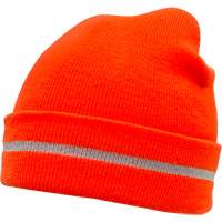 High Visibility Knit Hat with Reflective Stripe, High Visibility Orange, Acrylic Oxford Builders Supplies Inc