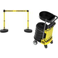Chariot de transport avec plateau pour barri&egrave;re PLUS, 75' lo, M&eacute;tal, Jaune Oxford Builders Supplies Inc