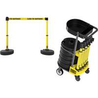 Chariot de transport avec plateau pour barri&egrave;re PLUS, 75' lo, M&eacute;tal, Jaune Oxford Builders Supplies Inc