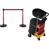 Chariot de transport avec plateau pour barri&egrave;re PLUS, 75' lo, M&eacute;tal, Rouge Oxford Builders Supplies Inc