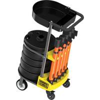 Chariot de transport avec plateau pour barri&egrave;re PLUS, 75' lo, M&eacute;tal, Orange Oxford Builders Supplies Inc