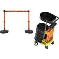 Chariot de transport avec plateau pour barri&egrave;re PLUS, 75' lo, M&eacute;tal, Orange Oxford Builders Supplies Inc