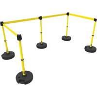 Ensemble de cinq montants pour barri&egrave;re PLUS, Plastique, 42" h, Ruban Jaune, Longueur du ruban 15' Oxford Builders Supplies Inc
