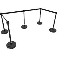 PLUS Barrier Post Set X5, Plastic, 42" H, Black Tape, 15' Tape Length Oxford Builders Supplies Inc