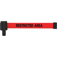 Cassette de banni&egrave;re PLUS, Restricted Area, 15', Ruban Rouge Oxford Builders Supplies Inc
