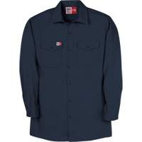 Arc Flash Work Shirt, Small, Navy Blue Oxford Builders Supplies Inc