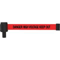 Cassette de banni&egrave;re PLUS, Danger High Voltage Keep Out, 15', Ruban Rouge Oxford Builders Supplies Inc