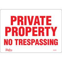 "Private Property" Sign, 7" x 10", Vinyl, English Oxford Builders Supplies Inc
