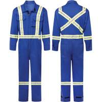 Avenger 7 oz. Flame Resistant Coveralls, Size 34, Royal Blue Oxford Builders Supplies Inc