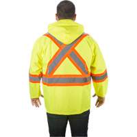 RZ1000 Rain Jacket, Polyester, Small, High Visibility Lime-Yellow Oxford Builders Supplies Inc