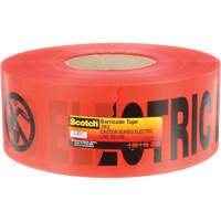 Ruban pour barri&egrave;res pour services publics souterrains Scotch, Anglais, 3" la x 1000' lo, 4 mils, Noir/rouge Oxford Builders Supplies Inc