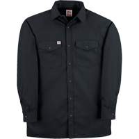 Twill Work Shirt with Snap, Men's, Small, Black Oxford Builders Supplies Inc