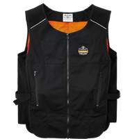 Veste de refroidissement &agrave; changement de phase l&eacute;g&egrave;re avec sachets 6260 Chill-Its, Petit/Moyen, Noir Oxford Builders Supplies Inc
