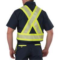 Chemise &agrave; manches courtes haute visibilit&eacute; r&eacute;sistant &agrave; la d&eacute;chirure, Polyester, Petit, Bleu marin Oxford Builders Supplies Inc