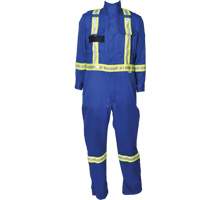 Firewall FR&reg; Striped Coveralls, Size X-Small, Royal Blue Oxford Builders Supplies Inc